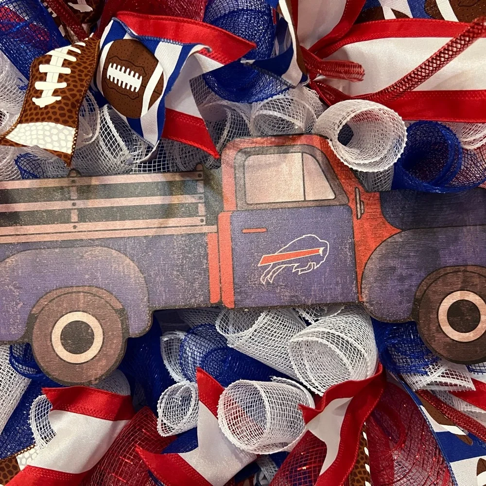 Buffalo Bills custom football wreath